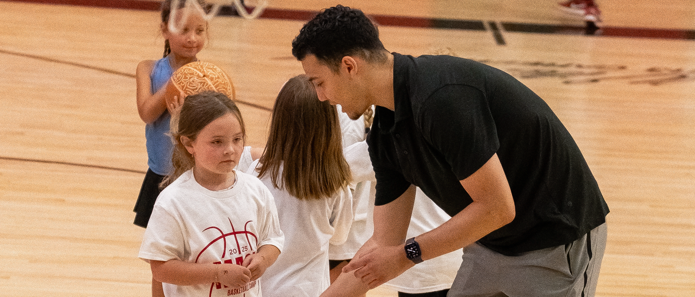 Little campers with coach